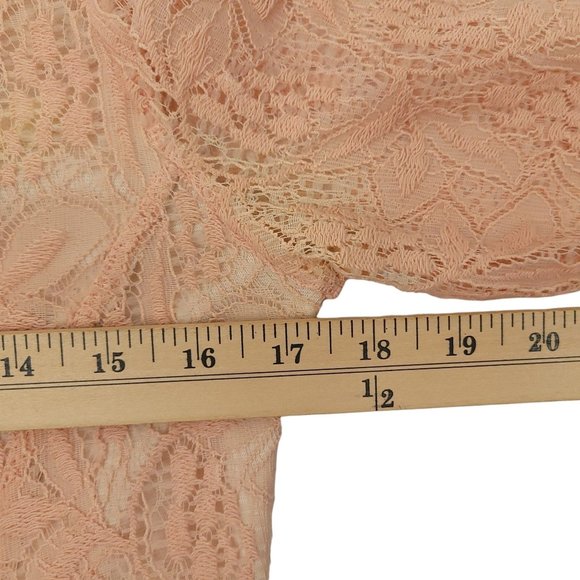 Maeve Anthropologie Pink Lace Floral Dress Size M Round Neck Keyhole Back Lined - Picture 3 of 16